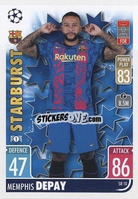 Sticker Memphis Depay - UEFA Champions League & Europa League 2021-2022. Match Attax Extra - Topps