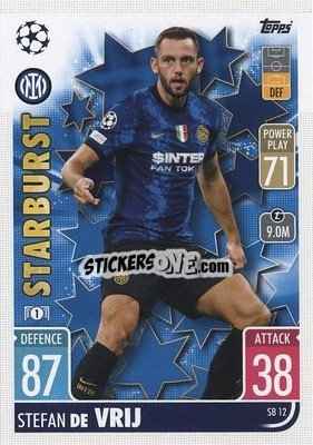 Sticker Stefan de Vrij - UEFA Champions League & Europa League 2021-2022. Match Attax Extra n. SB12 - Topps