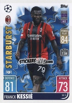 Sticker Franck Kessié - UEFA Champions League & Europa League 2021-2022. Match Attax Extra n. SB13 - Topps