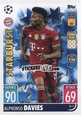 Sticker Alphonso Davies - UEFA Champions League & Europa League 2021-2022. Match Attax Extra n. SB17 - Topps
