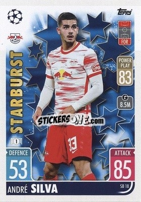 Sticker André Silva - UEFA Champions League & Europa League 2021-2022. Match Attax Extra n. SB18 - Topps