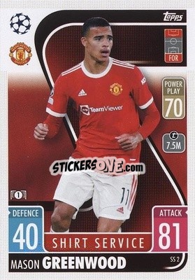Sticker Mason Greenwood - UEFA Champions League & Europa League 2021-2022. Match Attax Extra n. SS2 - Topps