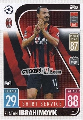Sticker Zlatan Ibrahimovic - UEFA Champions League & Europa League 2021-2022. Match Attax Extra n. SS14 - Topps