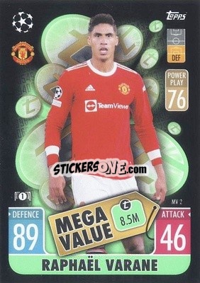 Sticker Raphael Varane - UEFA Champions League & Europa League 2021-2022. Match Attax Extra n. MV2 - Topps