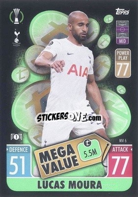 Sticker Lucas Moura - UEFA Champions League & Europa League 2021-2022. Match Attax Extra - Topps