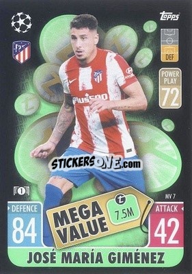 Sticker José María Giménez - UEFA Champions League & Europa League 2021-2022. Match Attax Extra - Topps
