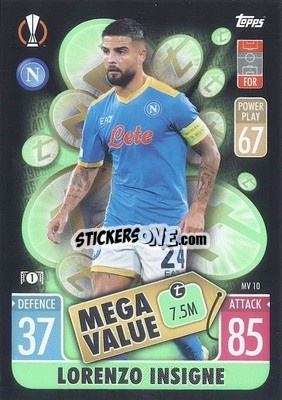 Sticker Lorenzo Insigne - UEFA Champions League & Europa League 2021-2022. Match Attax Extra n. MV10 - Topps