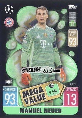 Sticker Manuel Neuer - UEFA Champions League & Europa League 2021-2022. Match Attax Extra n. MV13 - Topps
