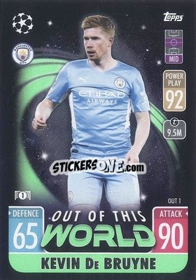 Sticker Kevin De Bruyne - UEFA Champions League & Europa League 2021-2022. Match Attax Extra n. OUT1 - Topps
