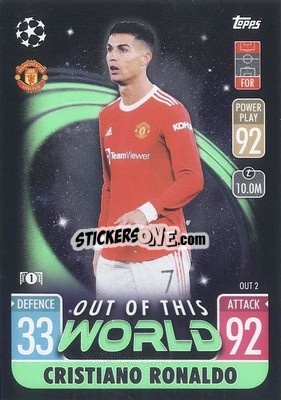 Sticker Cristiano Ronaldo - UEFA Champions League & Europa League 2021-2022. Match Attax Extra n. OUT2 - Topps