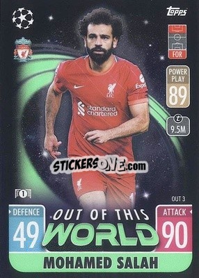 Sticker Mohamed Salah - UEFA Champions League & Europa League 2021-2022. Match Attax Extra n. OUT3 - Topps
