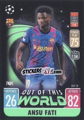 Sticker Ansu Fati - UEFA Champions League & Europa League 2021-2022. Match Attax Extra n. OUT10 - Topps
