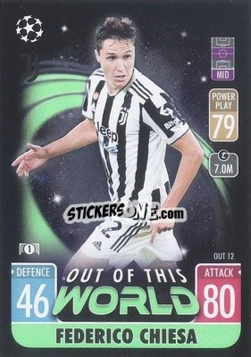 Sticker Federico Chiesa - UEFA Champions League & Europa League 2021-2022. Match Attax Extra n. OUT12 - Topps