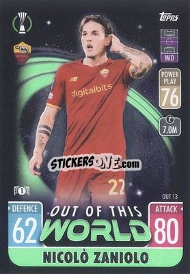 Sticker Nicoló Zaniolo - UEFA Champions League & Europa League 2021-2022. Match Attax Extra n. OUT13 - Topps