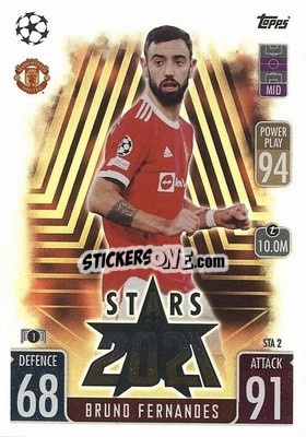 Sticker Bruno Fernandes - UEFA Champions League & Europa League 2021-2022. Match Attax Extra n. STA2 - Topps