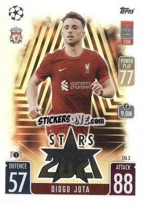Sticker Diogo Jota - UEFA Champions League & Europa League 2021-2022. Match Attax Extra n. STA3 - Topps