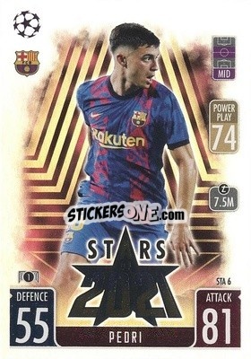 Sticker Pedri - UEFA Champions League & Europa League 2021-2022. Match Attax Extra n. STA6 - Topps