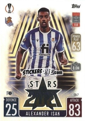 Sticker Alexander Isak - UEFA Champions League & Europa League 2021-2022. Match Attax Extra n. STA7 - Topps