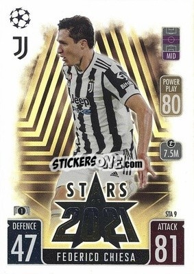 Sticker Federico Chiesa - UEFA Champions League & Europa League 2021-2022. Match Attax Extra n. STA9 - Topps