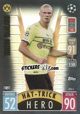 Sticker Erling Haaland - UEFA Champions League & Europa League 2021-2022. Match Attax Extra n. HTH4 - Topps