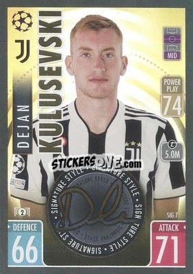Sticker Dejan Kulusevski - UEFA Champions League & Europa League 2021-2022. Match Attax Extra n. SIG7 - Topps