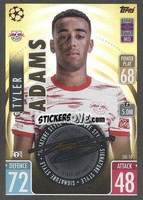 Sticker Tyler Adams - UEFA Champions League & Europa League 2021-2022. Match Attax Extra n. SIG10 - Topps