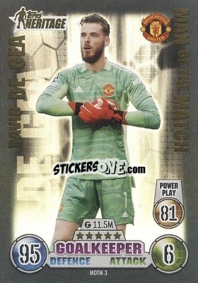 Sticker David De Gea - UEFA Champions League & Europa League 2021-2022. Match Attax Extra n. MOTM3 - Topps