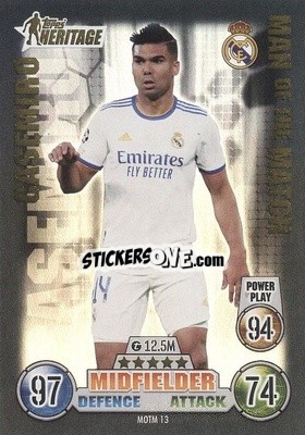 Sticker Casemiro - UEFA Champions League & Europa League 2021-2022. Match Attax Extra n. MOTM13 - Topps