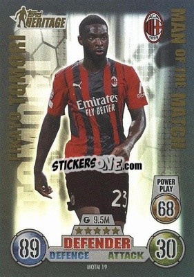 Cromo Fikayo Tomori - UEFA Champions League & Europa League 2021-2022. Match Attax Extra - Topps