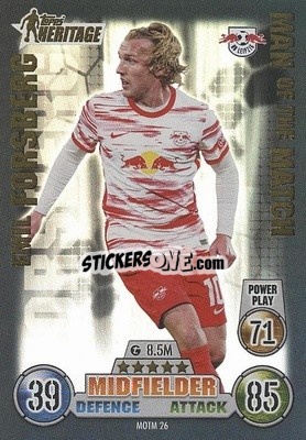 Sticker Emil Forsberg - UEFA Champions League & Europa League 2021-2022. Match Attax Extra n. MOTM26 - Topps