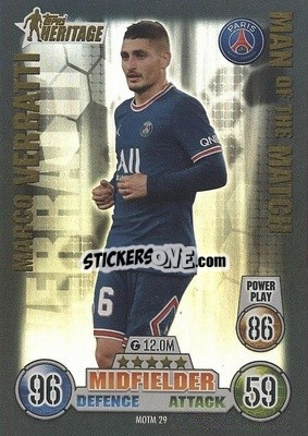 Sticker Marco Veratti - UEFA Champions League & Europa League 2021-2022. Match Attax Extra n. MOTM29 - Topps