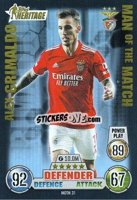 Sticker Alex  Grimaldo - UEFA Champions League & Europa League 2021-2022. Match Attax Extra n. MOTM31 - Topps
