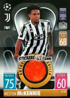 Sticker Weston McKennie - UEFA Champions League & Europa League 2021-2022. Match Attax Extra n. JR-WM - Topps