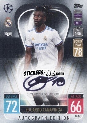 Sticker Eduardo Camavinga - UEFA Champions League & Europa League 2021-2022. Match Attax Extra n. AC-EC - Topps