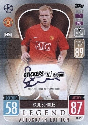 Sticker Paul Scholes - UEFA Champions League & Europa League 2021-2022. Match Attax Extra n. AC-PS - Topps
