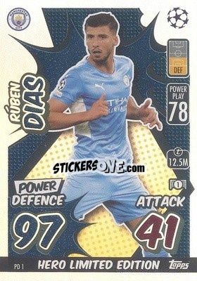 Figurina Rúben Dias - UEFA Champions League & Europa League 2021-2022. Match Attax Extra - Topps