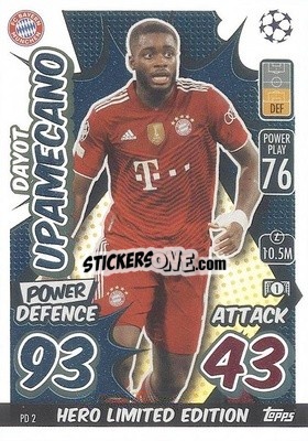 Sticker Dayot Upamecano - UEFA Champions League & Europa League 2021-2022. Match Attax Extra n. PD2 - Topps