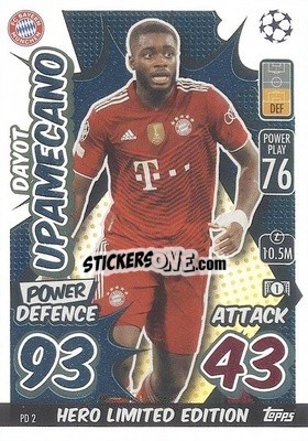 Cromo Dayot Upamecano - UEFA Champions League & Europa League 2021-2022. Match Attax Extra - Topps