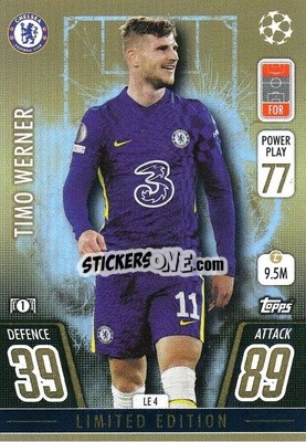 Sticker Timo Werner - UEFA Champions League & Europa League 2021-2022. Match Attax Extra n. LE4 - Topps