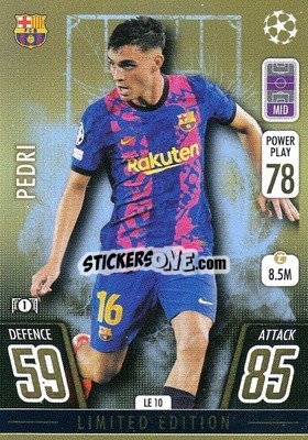 Sticker Pedri - UEFA Champions League & Europa League 2021-2022. Match Attax Extra n. LE10 - Topps