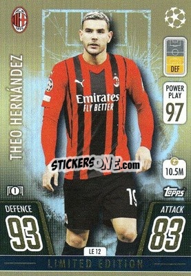 Sticker Theo Hernández - UEFA Champions League & Europa League 2021-2022. Match Attax Extra - Topps