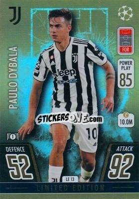 Sticker Paulo Dybala - UEFA Champions League & Europa League 2021-2022. Match Attax Extra n. LE13 - Topps