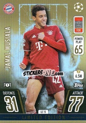 Sticker Jamal Musiala - UEFA Champions League & Europa League 2021-2022. Match Attax Extra n. LE15 - Topps
