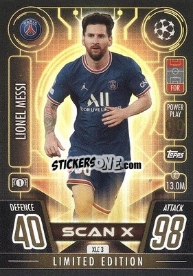 Sticker Lionel Messi - UEFA Champions League & Europa League 2021-2022. Match Attax Extra n. XLE3 - Topps