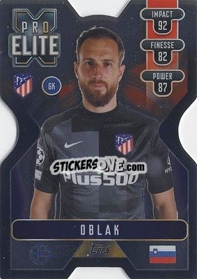 Sticker Jan Oblak - UEFA Champions League & Europa League 2021-2022. Match Attax Extra - Topps