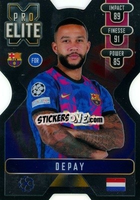 Sticker Memphis Depay - UEFA Champions League & Europa League 2021-2022. Match Attax Extra n. XS10 - Topps