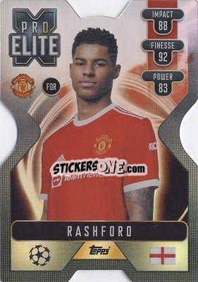 Sticker Marcus Rashford - UEFA Champions League & Europa League 2021-2022. Match Attax Extra n. XS2-rf - Topps