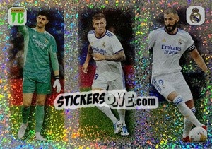 Sticker Courtois / Kroos / Benzema - Key Player - Top Class 2022 - Panini