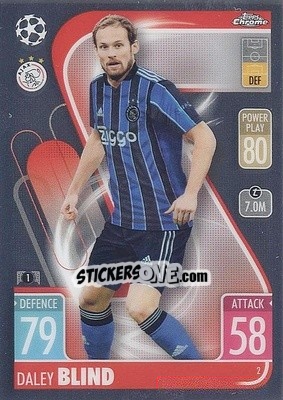 Sticker Daley Blind - Uefa Champions League Chrome 2021-2022. Match Attax n. 2 - Topps