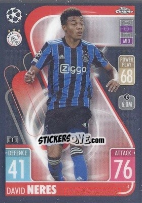 Sticker David Neres - Uefa Champions League Chrome 2021-2022. Match Attax n. 4 - Topps